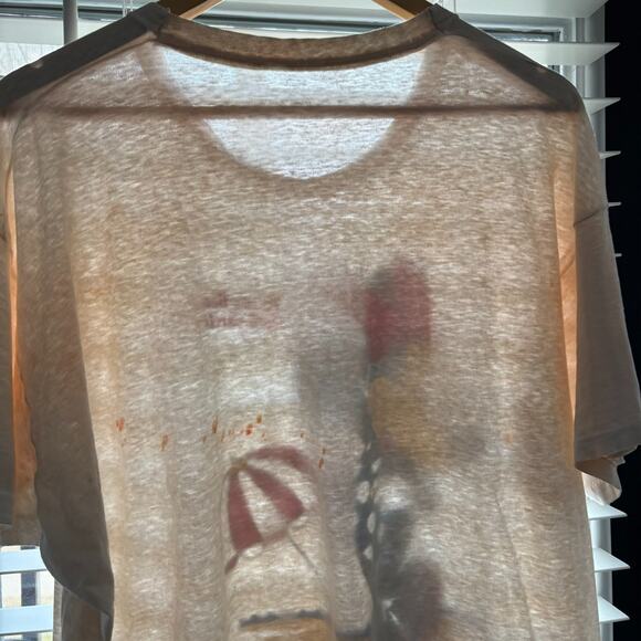 Vintage Paper Thin Distressed Worn Burnout T-Shirt Size XXL Cream Minnie Mouse - Picture 7 of 9